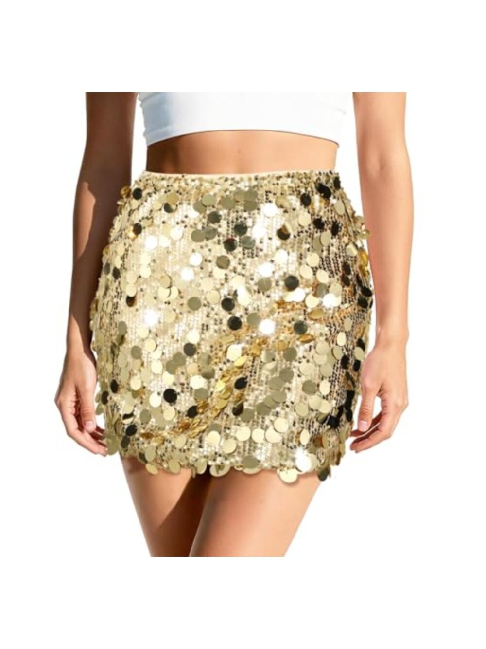 Sequin Mini Skirt Women Stretchy Bodycon Glitter Night Out Party